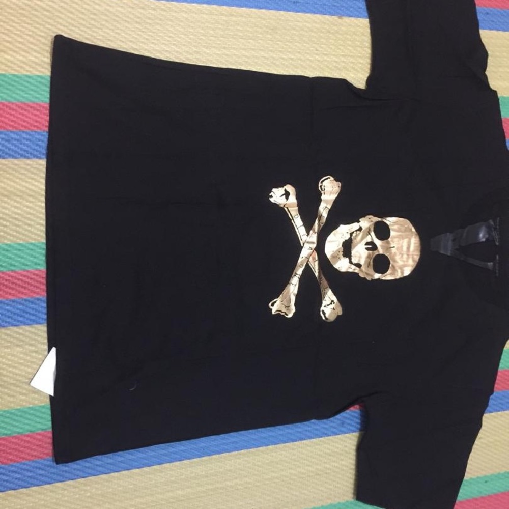 Vlone Gold Skull Bones T Shirt